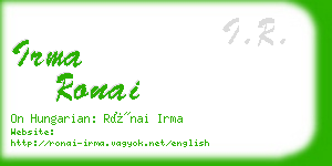 irma ronai business card